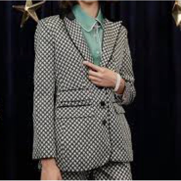 Sister Jane Jackets & Blazers - New Women's Black and White Star Patterened Blazer
